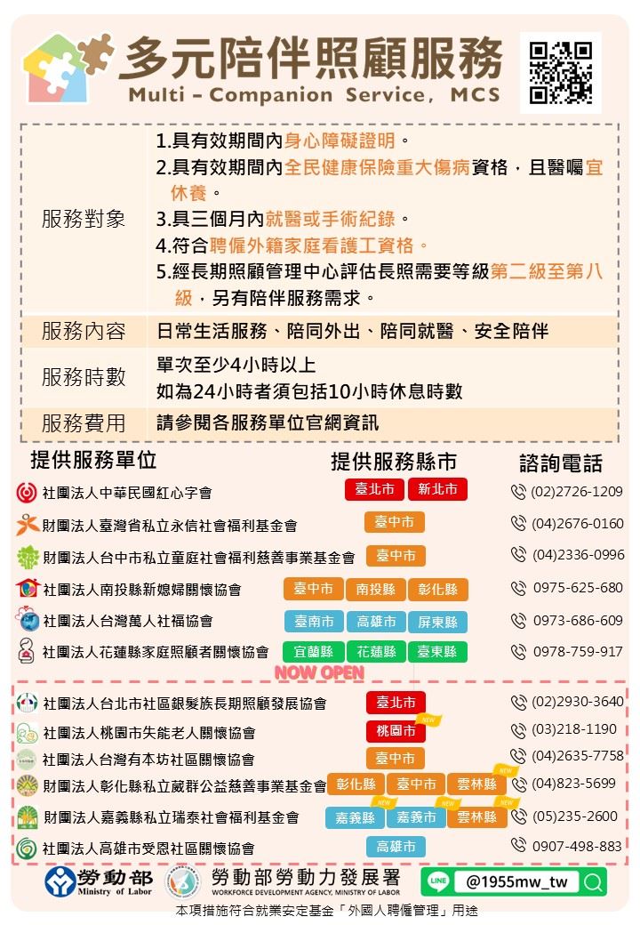多元陪伴照顧服務-外籍看護空窗期替代方案，惜福人力懶人包一次看